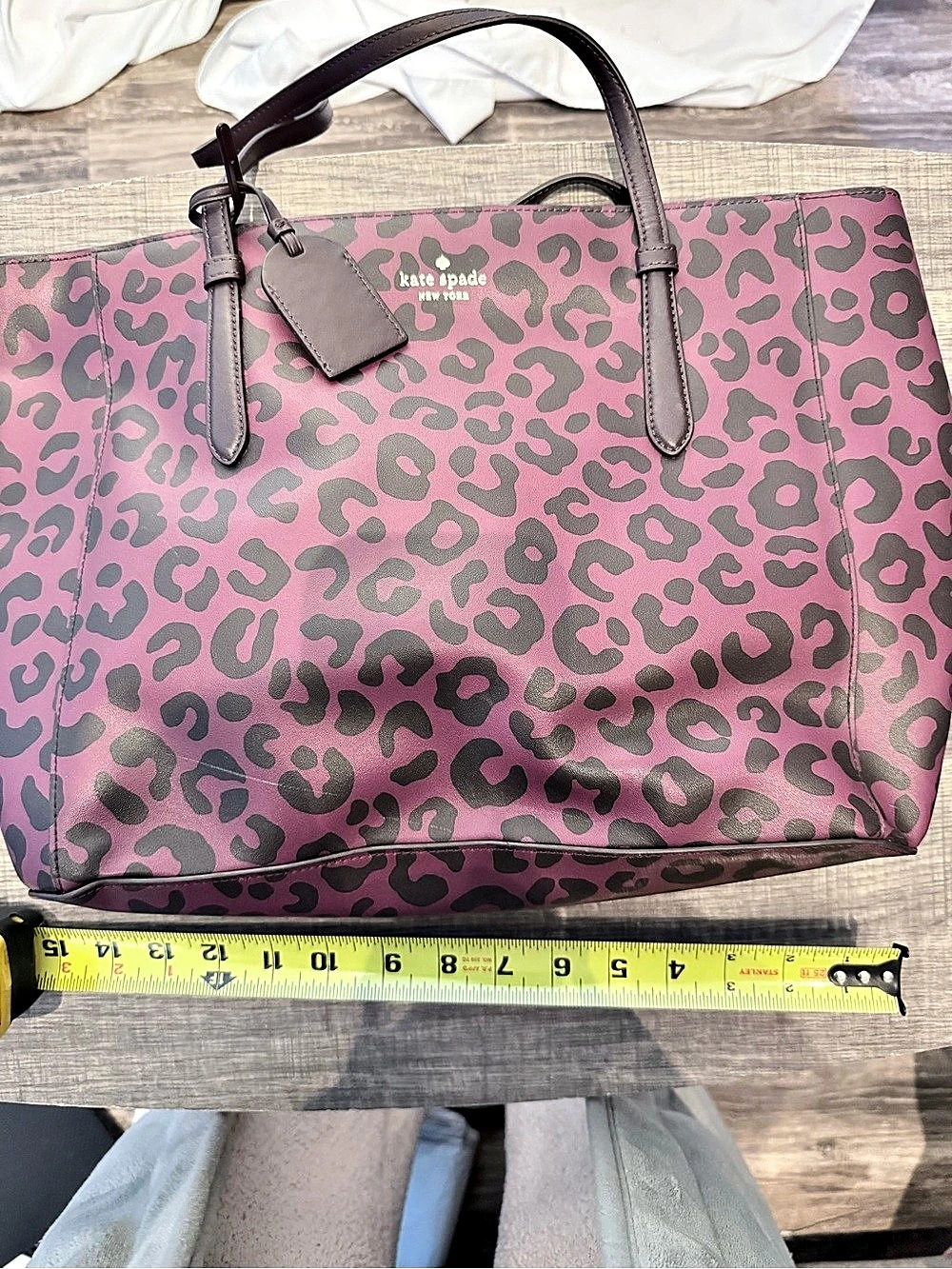 Kate Spade Leopard Print Tote in Pink & Purple